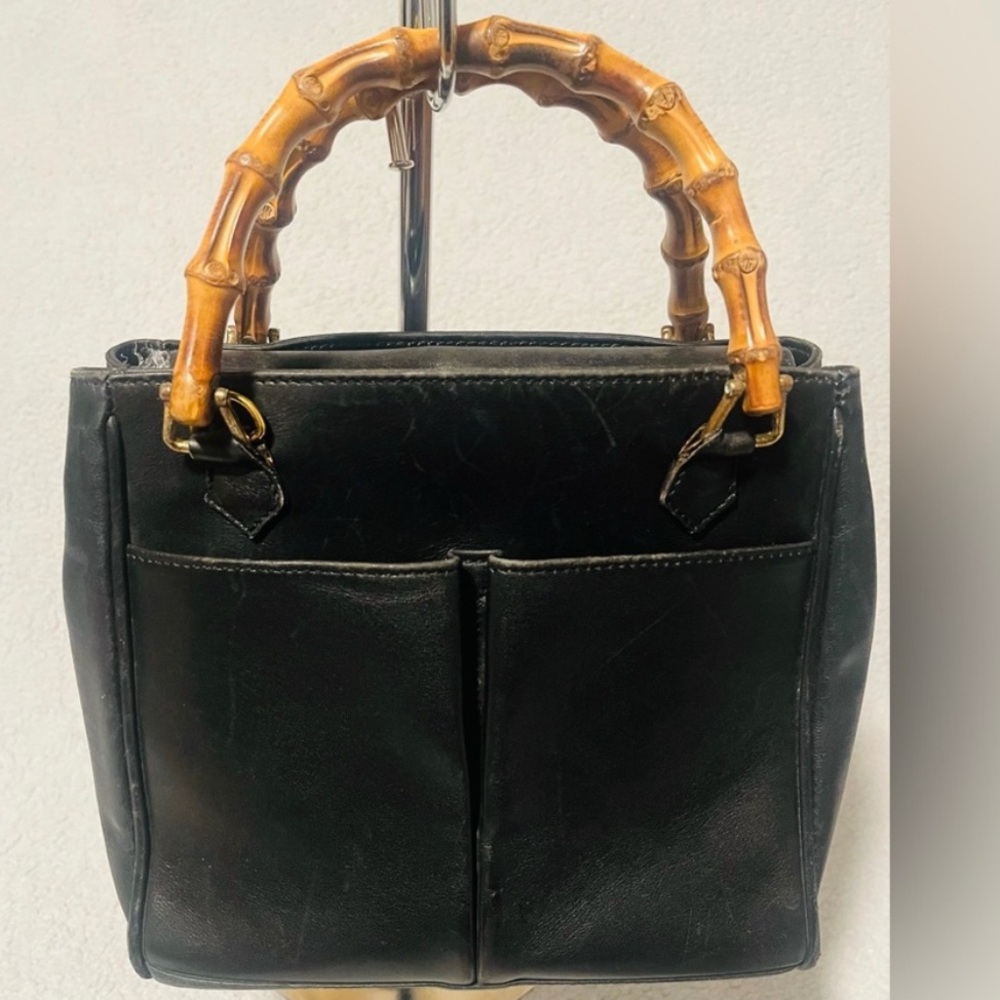 Gucci Diana Bamboo Mini Black Leather Tote - Picture 2 of 5
